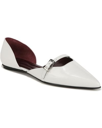 Franco Sarto Sarto S Holly Pointed Toe D'orsay Ballet Flat White Leather 7 M - Multicolor