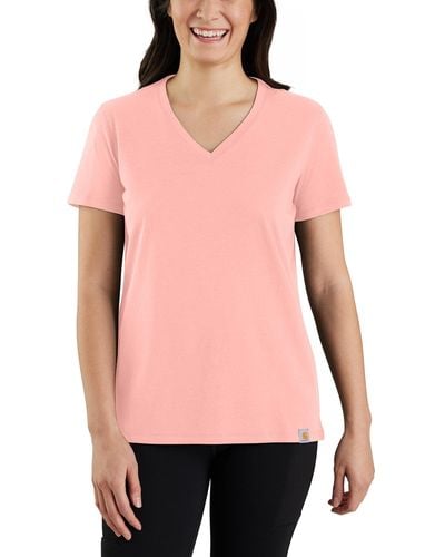 Carhartt Relaxed Fit Lightweight Short-sleeve V-neck T-shirt - Pink