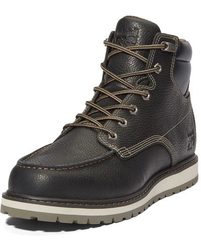 Timberland Irvine Wedge 6 Inch Alloy Safety Toe Puncture Resistant Industrial Work Boot - Black