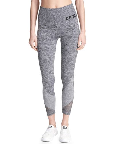 DKNY Womens Tummy Control Workout Yoga Leggings - Gray