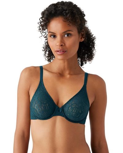 Wacoal Halo Lace Unlined Convertible Underwire Bra - Blue