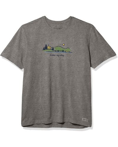 Life Is Good. Standard Vintage Crusher Graphic T-shirt Lake My Day - Gray