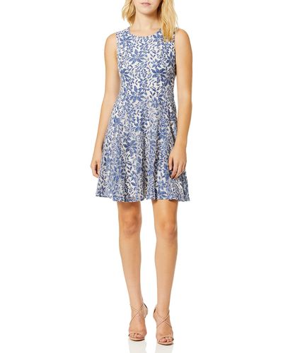 Tommy Hilfiger Indigo Lace Fit And Flare - Blue