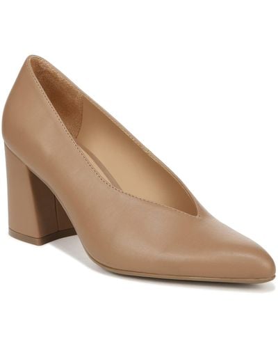 Naturalizer S Paden Chunky Heel Pointed Toe Pumps Cafe Beige 11 W - Brown