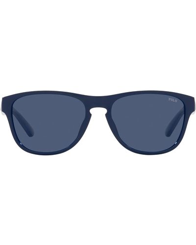 Polo Ralph Lauren Ph4180u Universal Fit Square Sunglasses - Blue