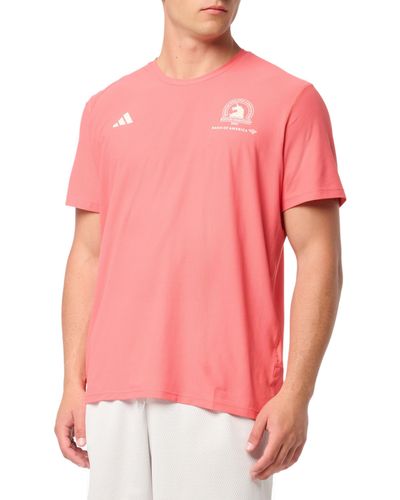 adidas Boston Marathon 2024 Own The Run T-shirt - Pink