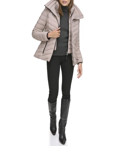 DKNY Hooded Puffer Jacket - Gray