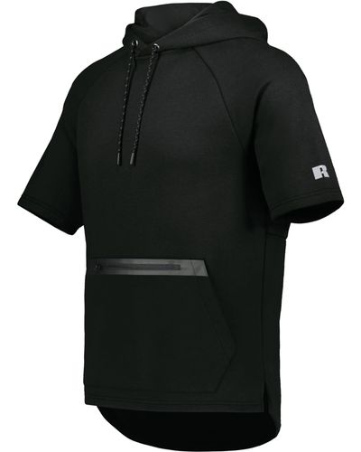 Russell Legend Short Sleeve Tech Fleece Hoodie - Black
