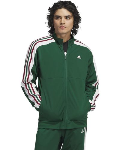 adidas Warm-up Tricot Regular Color Block Track Jacket - Green