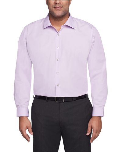 Kenneth Cole Unlisted By Mens Big And Tall Solid Dress Shirt - Purple