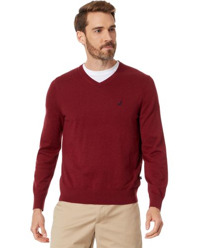 Nautica Navtech V-neck Sweater - Red
