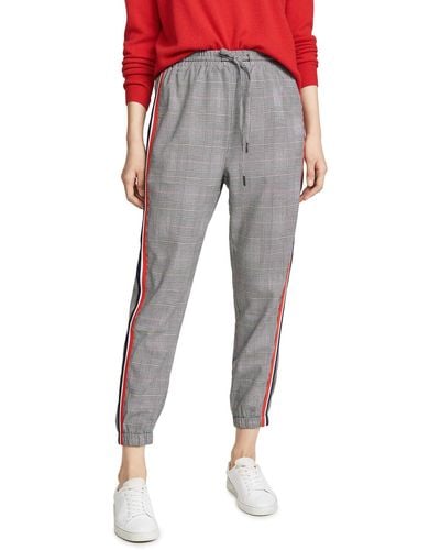 Cupcakes And Cashmere Stella Checked Jogger With Stripping Detail - Gray
