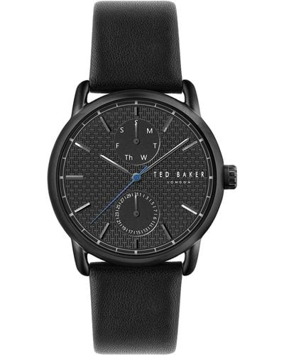 Ted Baker Gents Black Eco-leather Strap Watch