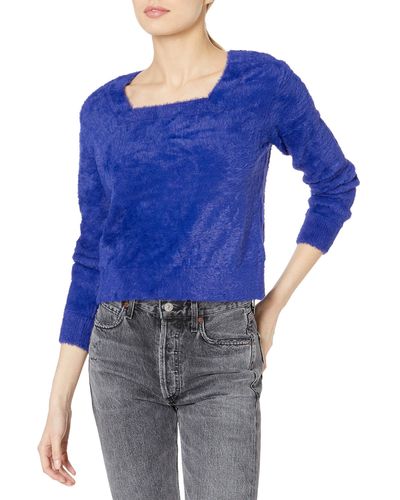 Splendid Crewneck Long Sleeve Pullover Sweater - Blue