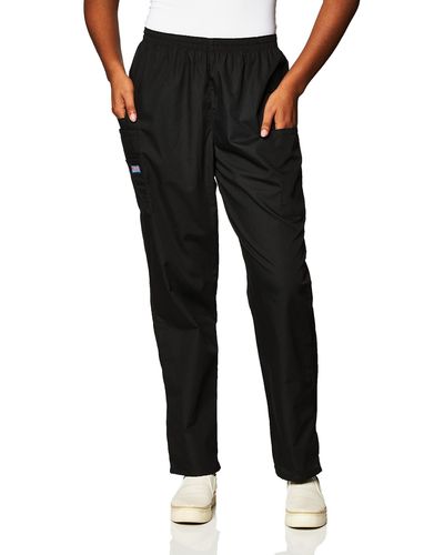 CHEROKEE S Workwear Elastic Waist Cargo Medical-scrubs-pants - Black