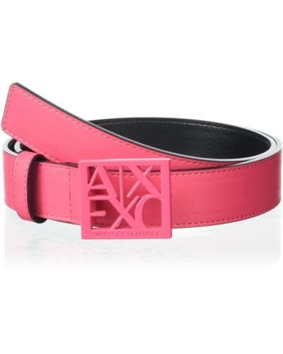 Emporio Armani A | X Armani Exchange Ax Tonal Logo Hardware Belt - Pink
