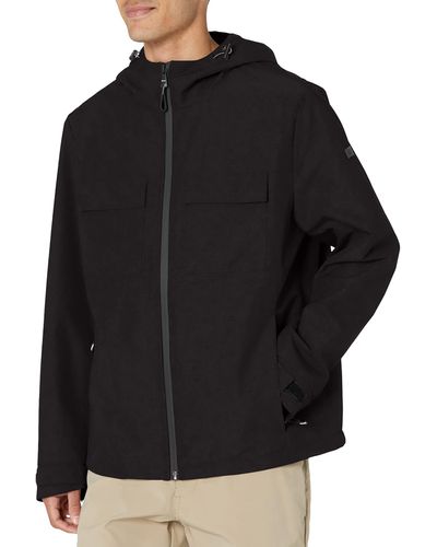 DKNY Performance Tech Hooded Modern Storm Coat - Black