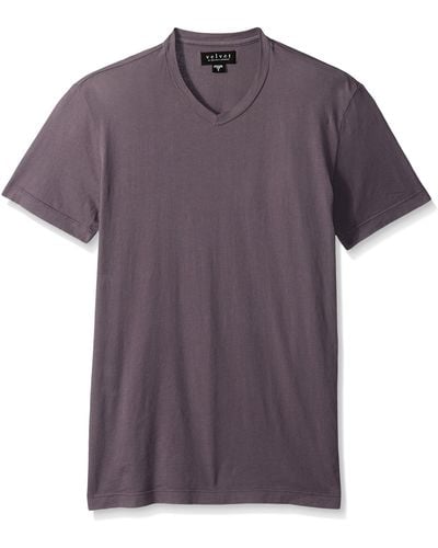 Velvet By Graham & Spencer Samsen Short-sleeve V-neck T-shirt - Purple
