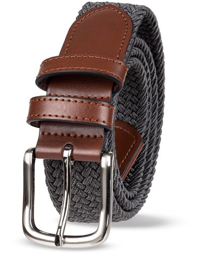 Amazon Essentials Stretch Woven Braid Belt - Gray