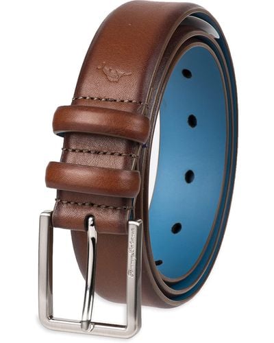 Tommy Bahama Leather Dress Double Belt Loop - Blue