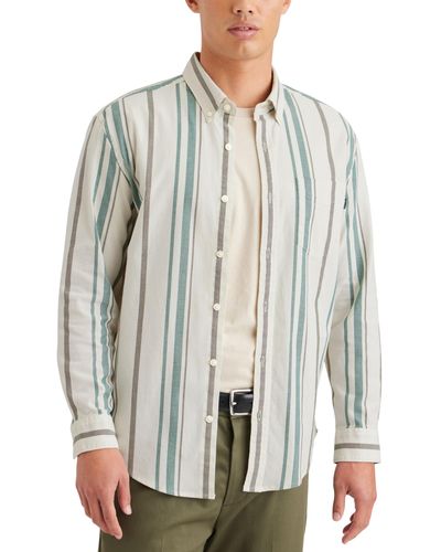 Dockers Regular Fit Long Sleeve Casual Shirt - Gray
