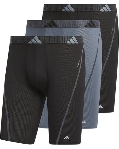 adidas Performance Mesh Long Boxer Brief Underwear - Black