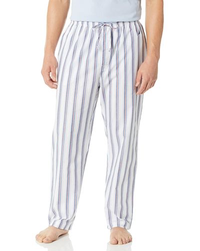 Nautica Soft Woven 100% Cotton Elastic Waistband Sleep Pajama Pant Pyjamahose - Weiß