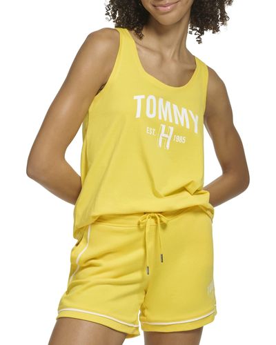 Tommy Hilfiger Printed Graphic On Chest Casual Basic Tank - Yellow