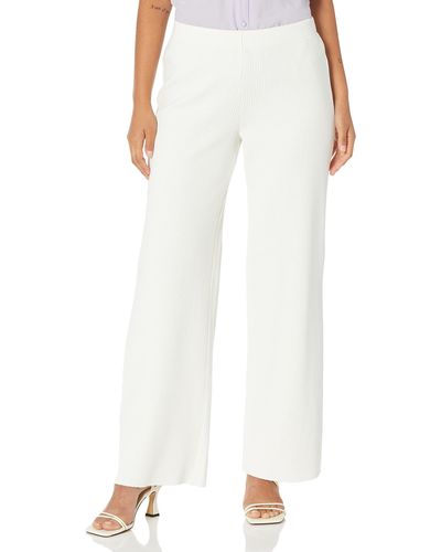 Vince S Wide Leg Ribbed Casual Pants - White