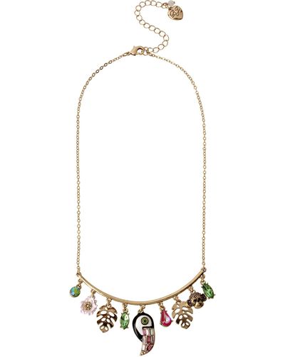 Betsey Johnson Toucan Shaky Charm Necklace - Pink