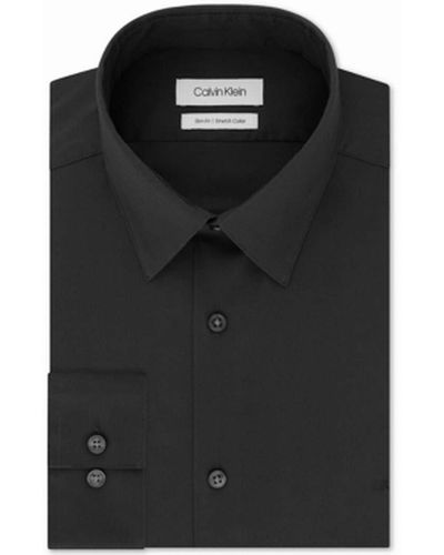 Calvin Klein Dress Shirt Slim Fit Stretch Flex Collar - Black