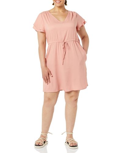 Goodthreads Georgette Ruffle-sleeve Mini Dress - Pink