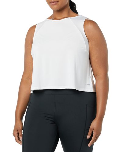 Amazon Essentials Tech Stretch Cropped Loose-fit Tank - White
