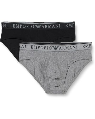 Emporio Armani Stretch Cotton Endurance 2pack Briefs - Grau