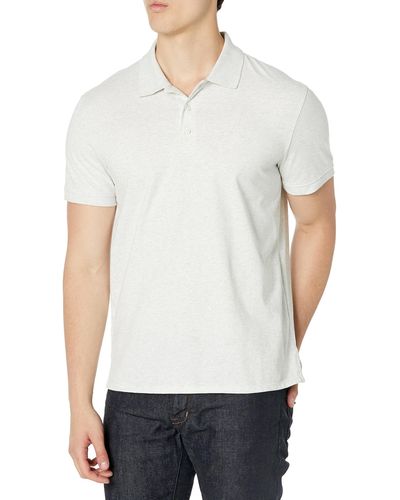 Calvin Klein Smooth Cotton Monogram Logo Polo Shirt - White