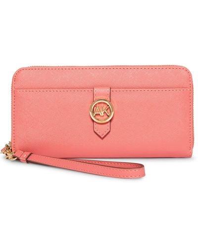 Anne Klein Ak Zip Around Wallet - Pink