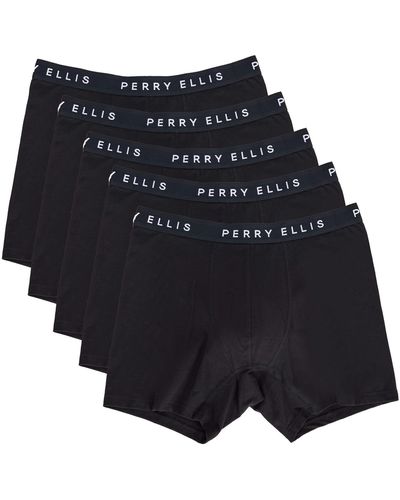 Perry Ellis Cotton Stretch Boxer Briefs - Blue