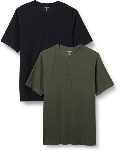 Amazon Essentials Regular-fit Short-sleeve Pique Henley - Green