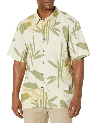 Quiksilver Button Up Floral Collared Shirt - Natural