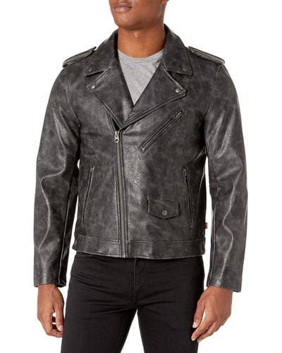 Levi's Faux Leather Motorcycle Jacket - Black