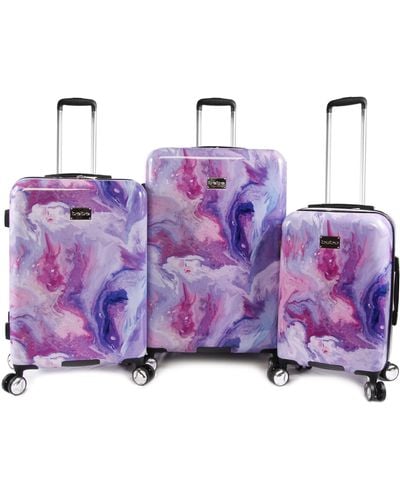 Bebe Juni 3pc Spinner Suitcase Set - Purple