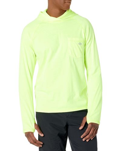 Dickies Mens Temp-iq® Long Sleeve Performance Sun Work Utility T Shirt - Yellow