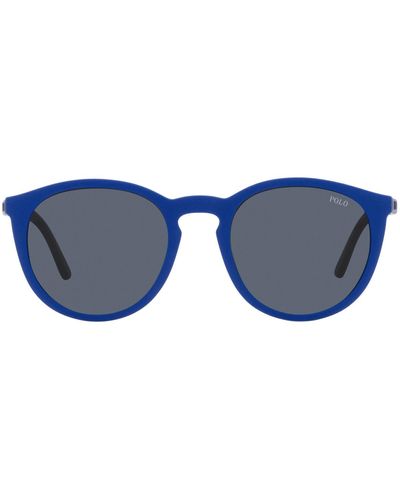 Polo Ralph Lauren Ph4183u Universal Fit Round Sunglasses - Blue