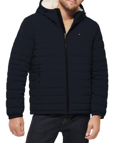 Tommy hilfiger hooded stretch bomber online jacket