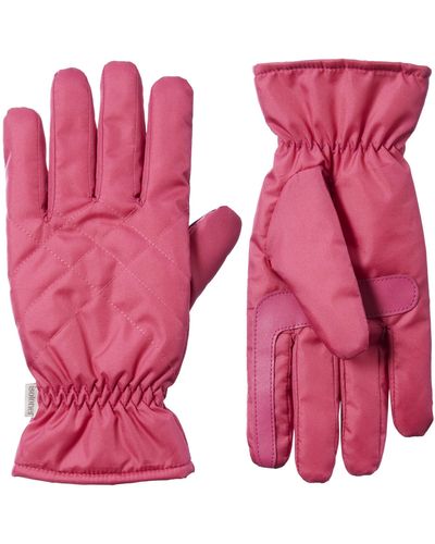 Isotoner Sleekheat Gloves With Gathered Wrist - Pink
