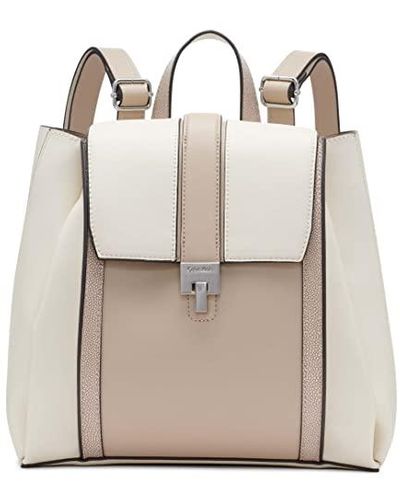 Calvin Klein Sahara Flap Turnlock Backpack - Gray