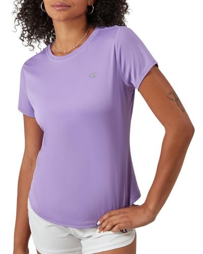 Champion , Classic Sport, Moisture-wicking T-shirt, Athletic Top For , Lavish Lavender Reflective C Logo, X-small - Purple