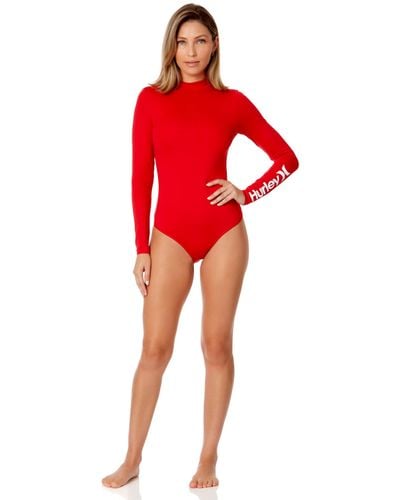 Hurley Standard Oao Long Sleeve Retro Surf Suit - Red