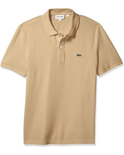 Lacoste Classic Pique Slim Fit Short Sleeve Polo Shirt - Natural