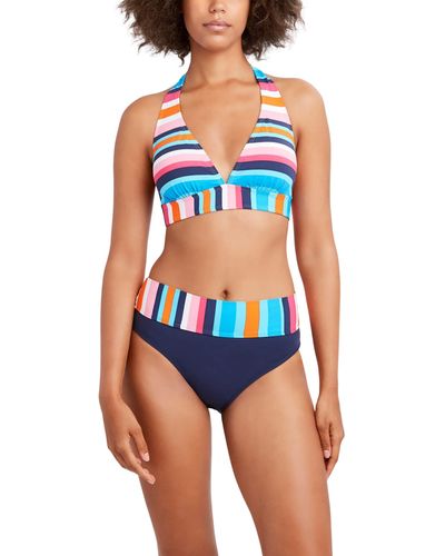 Nautica Standard Halter Bikini Swimsuit Top With Tie Back - Blue